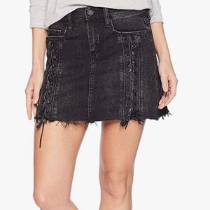 BLANKNYC Womens Lace Up Front Detail Mini Skirt